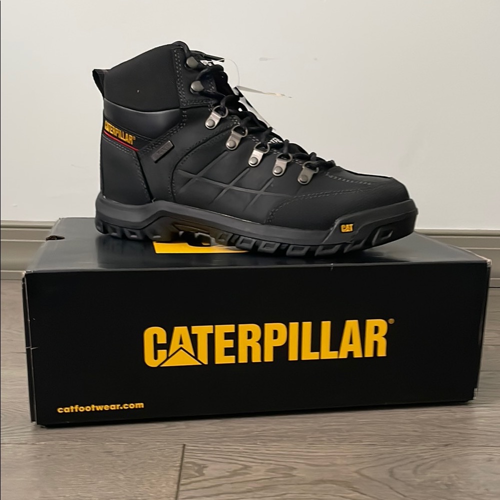 CAT P90936 Threshold WP ST Steel Toe Black Leather Work Boots